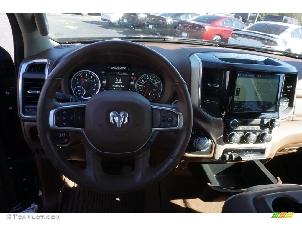 2019 1500 Laramie Crew Cab - Rugged Brown Pearl / Mountain Brown/Light Frost Beige photo #5