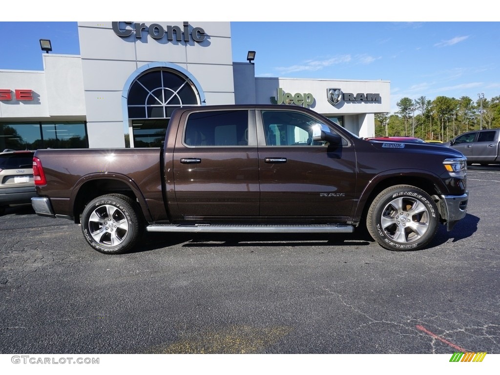 2019 1500 Laramie Crew Cab - Rugged Brown Pearl / Mountain Brown/Light Frost Beige photo #12