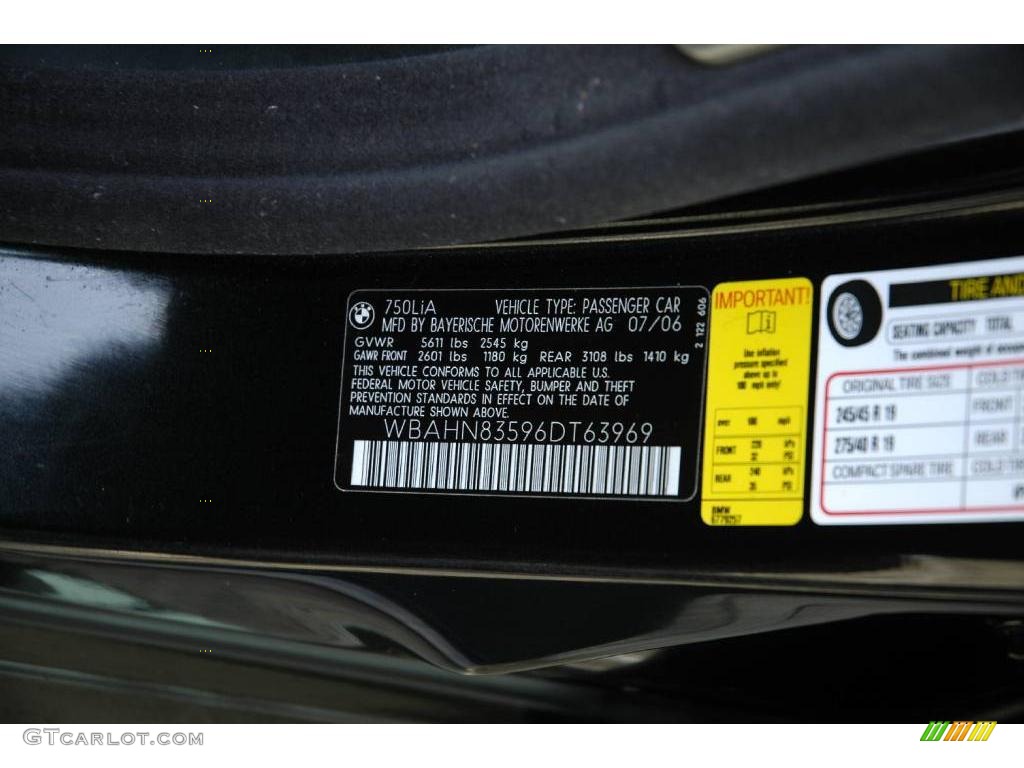 2006 7 Series 750Li Sedan - Black Sapphire Metallic / Black Nasca Leather photo #27