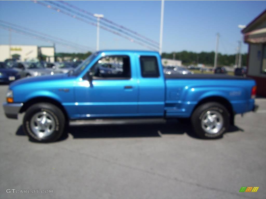 1999 Ranger XLT Extended Cab 4x4 - Bright Atlantic Blue Metallic / Medium Graphite photo #3