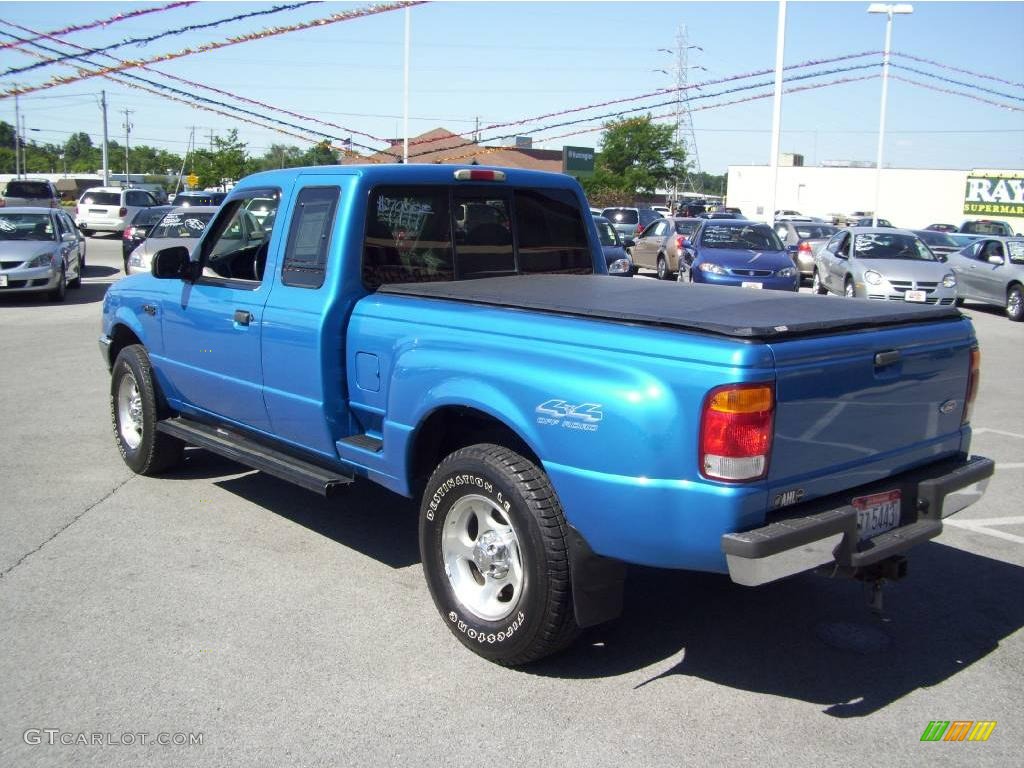 1999 Ranger XLT Extended Cab 4x4 - Bright Atlantic Blue Metallic / Medium Graphite photo #4