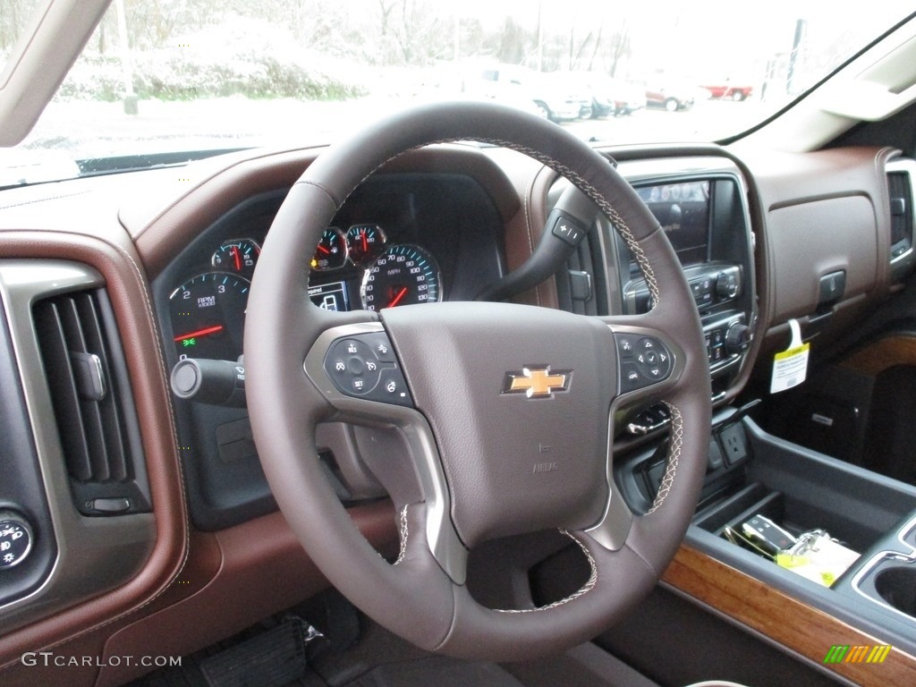 2019 Chevrolet Silverado 3500HD High Country Crew Cab 4x4 High Country Saddle Steering Wheel Photo #130474672