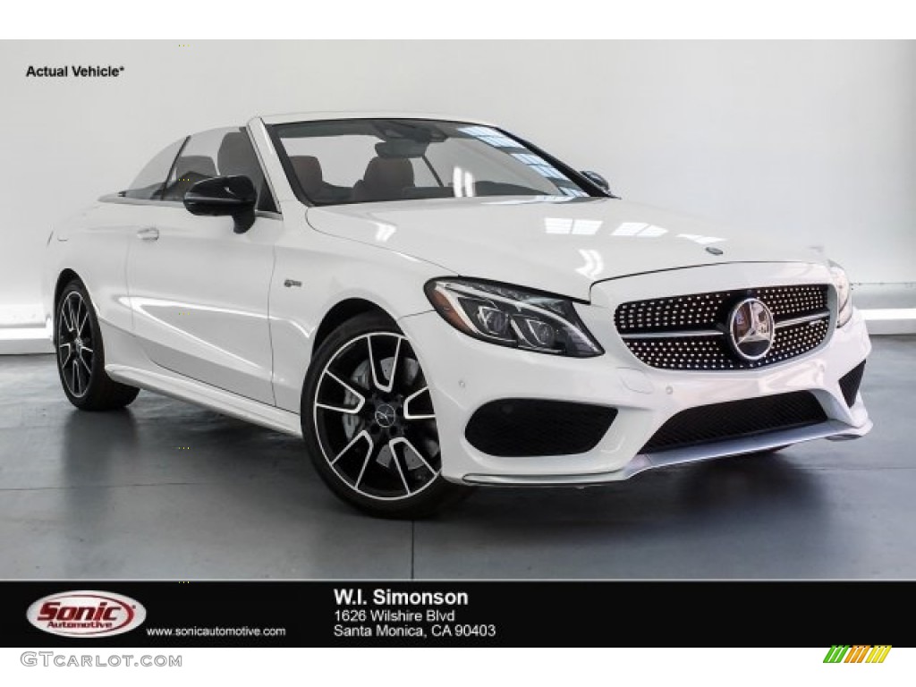 2017 C 43 AMG 4Matic Cabriolet - Polar White / Cranberry Red/Black photo #1