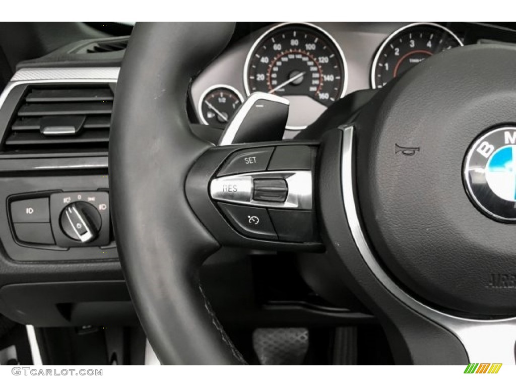 2018 BMW 4 Series 430i xDrive Convertible Black Steering Wheel Photo #130477292