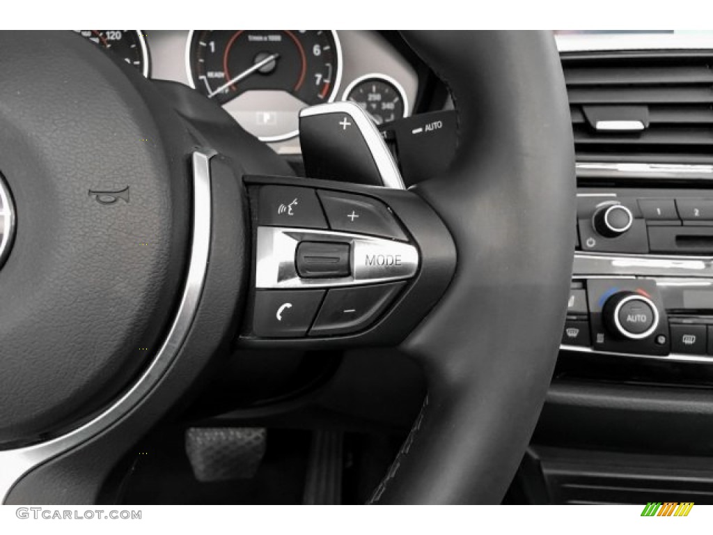 2018 BMW 4 Series 430i xDrive Convertible Black Steering Wheel Photo #130477295