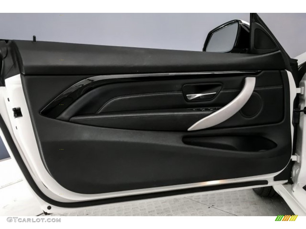 2018 BMW 4 Series 430i xDrive Convertible Black Door Panel Photo #130477319