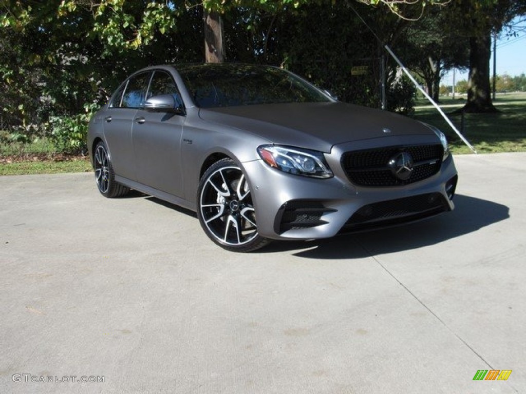 2018 E 43 AMG 4Matic Sedan - designo Selenite Grey Magno (Matte) / Black photo #1