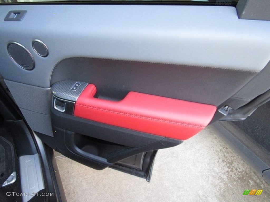 2017 Land Rover Range Rover Sport Autobiography Ebony/Lunar/Pimento Door Panel Photo #130479218