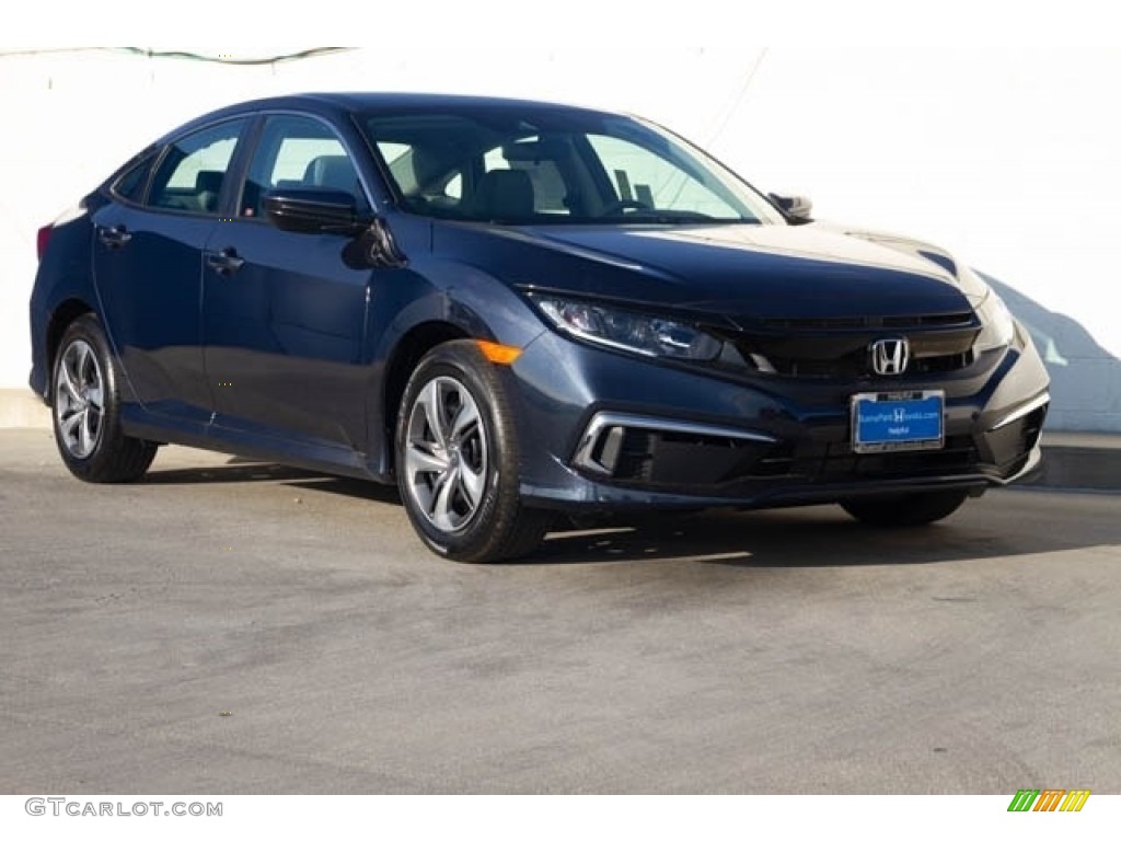 2019 Civic LX Sedan - Cosmic Blue Metallic / Gray photo #1