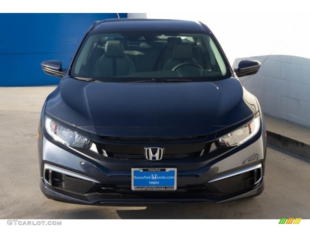 2019 Civic LX Sedan - Cosmic Blue Metallic / Gray photo #3