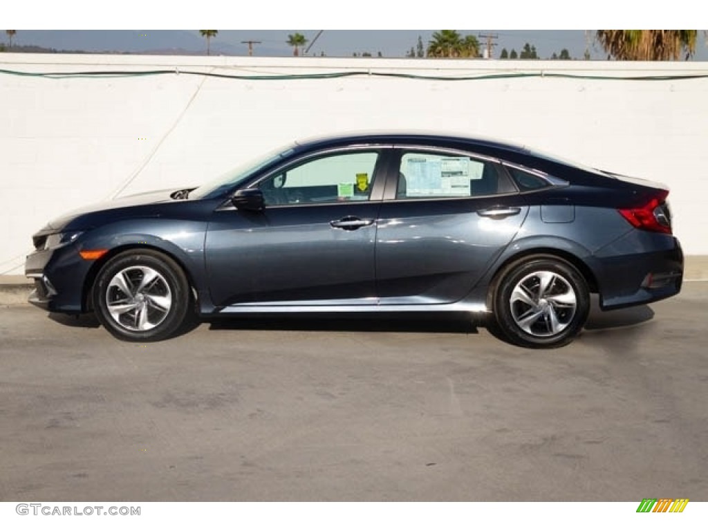 2019 Civic LX Sedan - Cosmic Blue Metallic / Gray photo #9