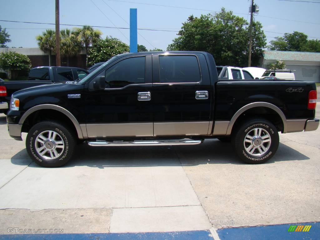 2005 F150 Lariat SuperCrew 4x4 - Black / Tan photo #4