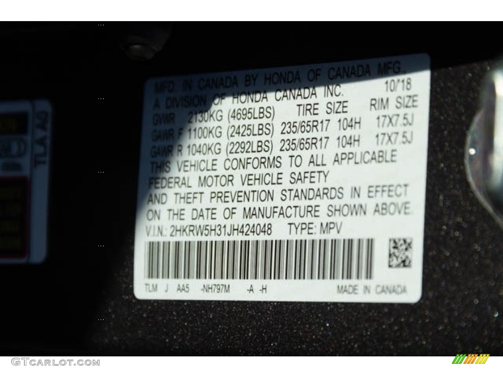 2018 CR-V LX - Modern Steel Metallic / Black photo #16