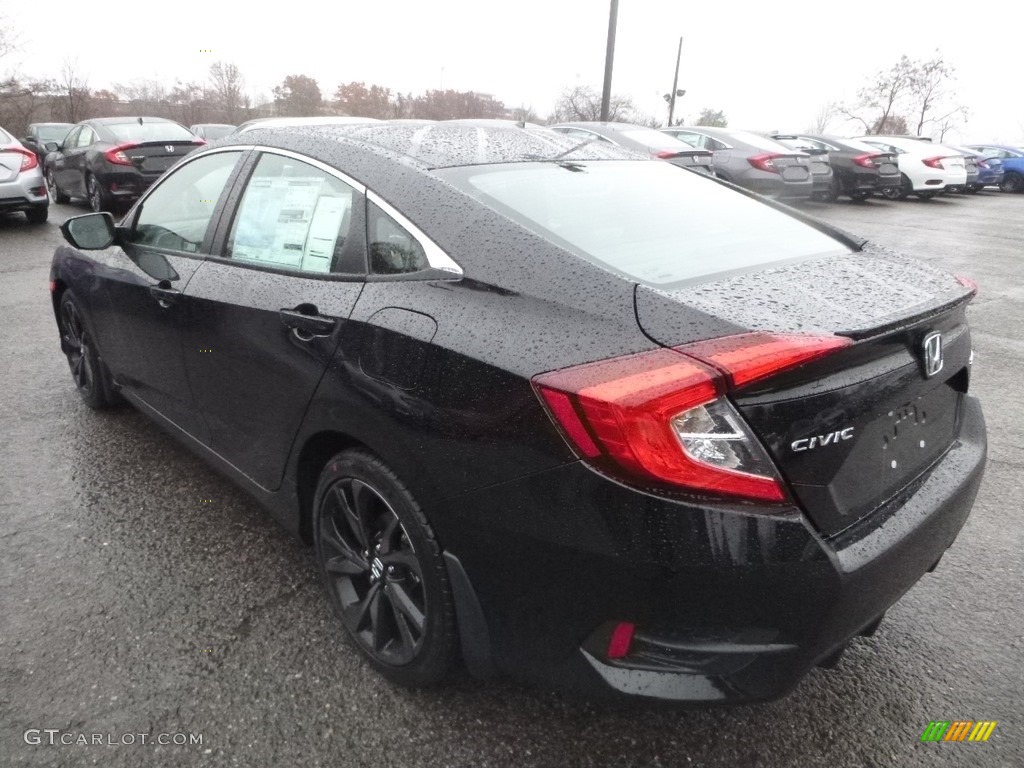 2019 Civic Sport Sedan - Crystal Black Pearl / Black photo #3