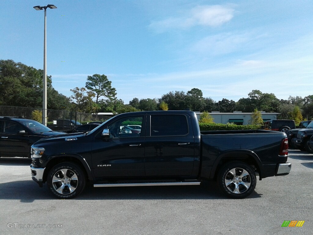 2019 1500 Laramie Crew Cab 4x4 - Maximum Steel Metallic / Black photo #2