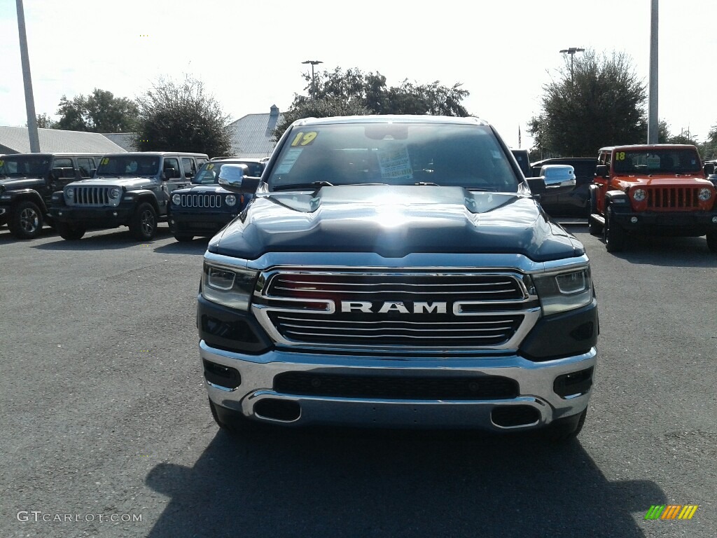 2019 1500 Laramie Crew Cab 4x4 - Maximum Steel Metallic / Black photo #8