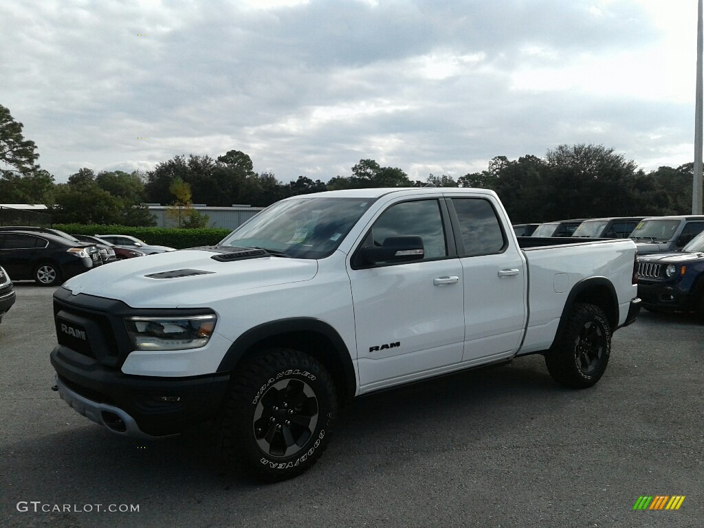 2019 1500 Rebel Quad Cab 4x4 - Bright White / Black/Red photo #1