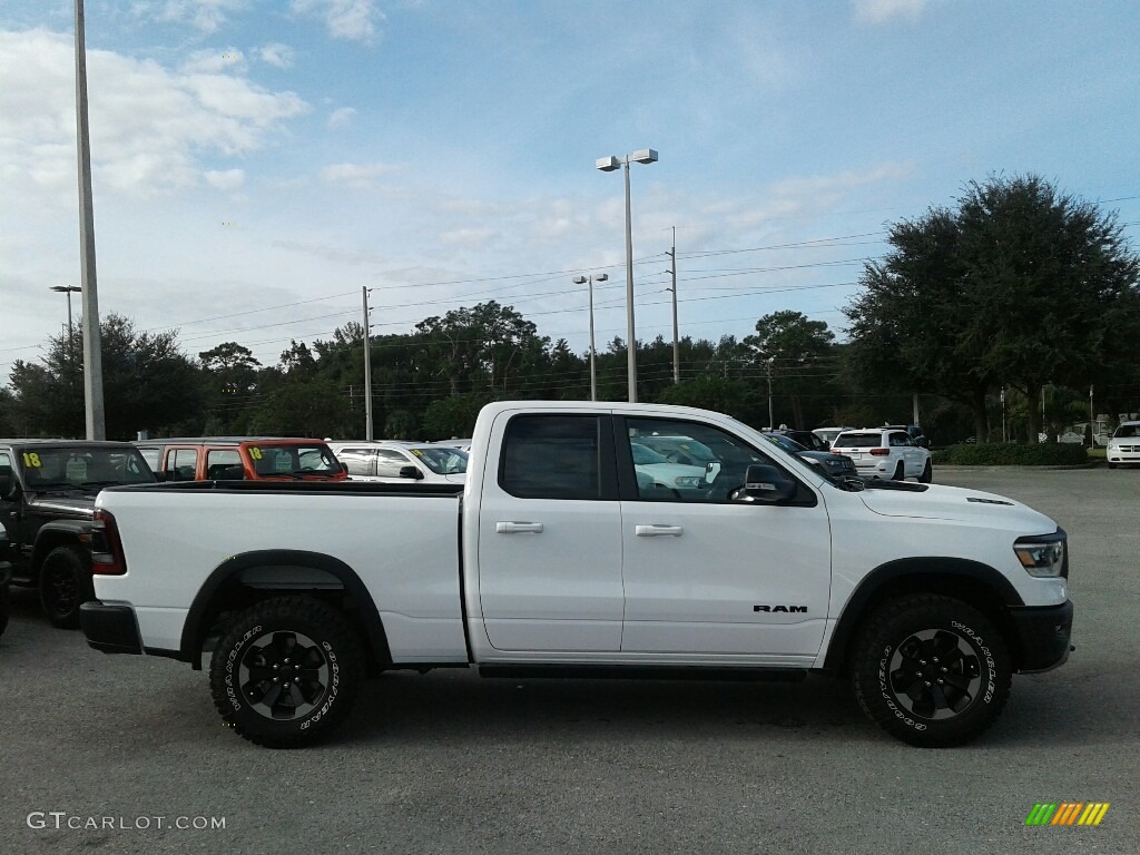 2019 1500 Rebel Quad Cab 4x4 - Bright White / Black/Red photo #6