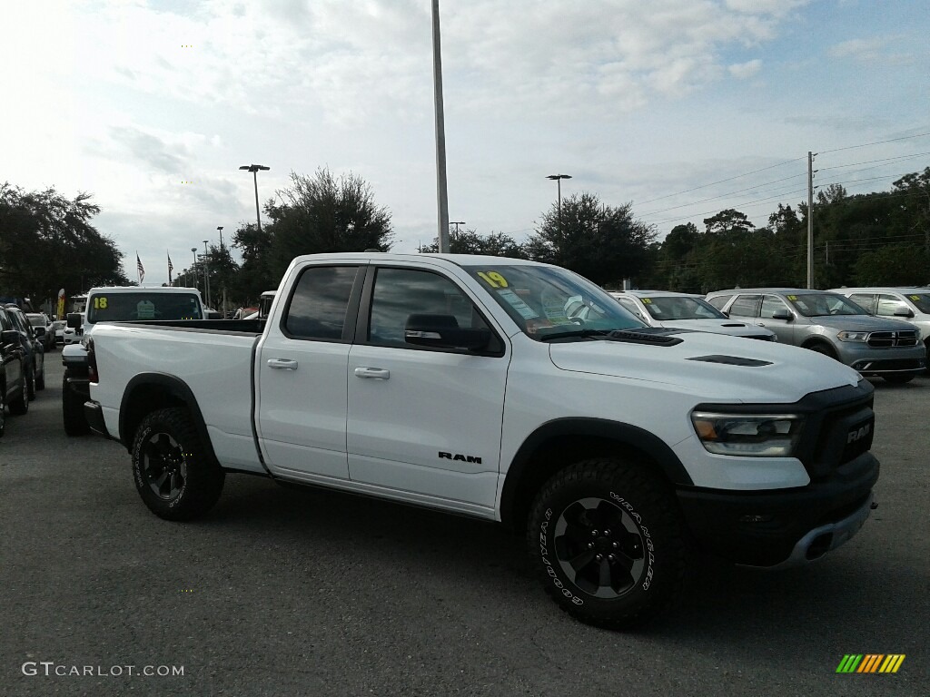 2019 1500 Rebel Quad Cab 4x4 - Bright White / Black/Red photo #7