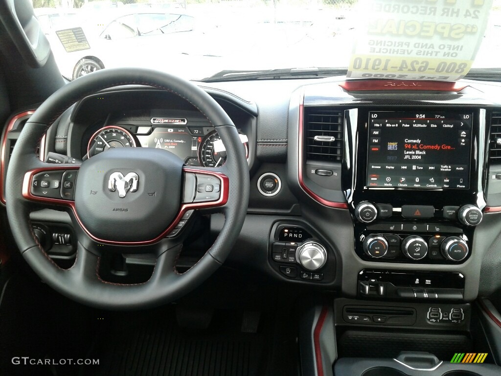 2019 Ram 1500 Rebel Quad Cab 4x4 Black/Red Dashboard Photo #130499159