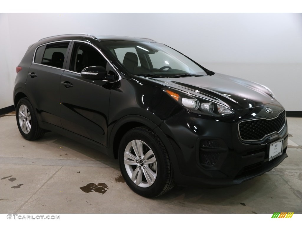 2018 Sportage LX - Black Cherry / Black photo #1