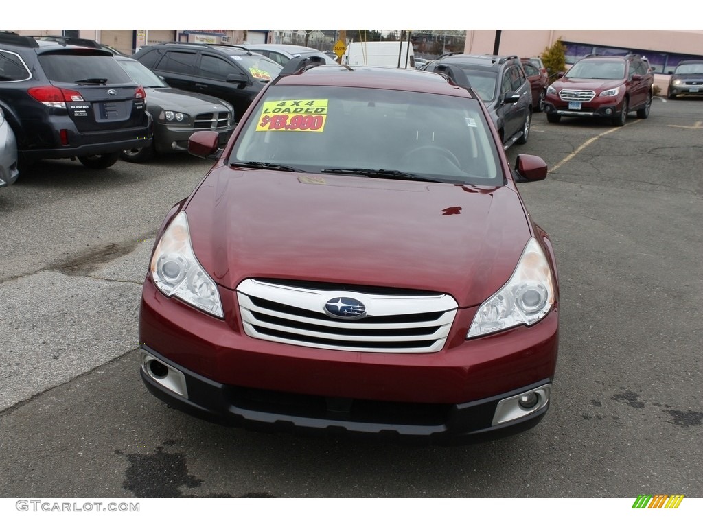 2012 Outback 2.5i Premium - Ruby Red Pearl / Off Black photo #2