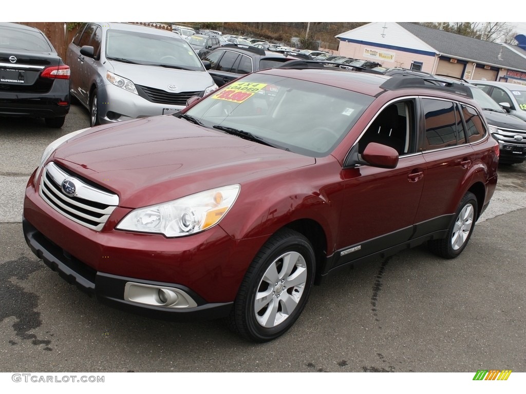 2012 Outback 2.5i Premium - Ruby Red Pearl / Off Black photo #3