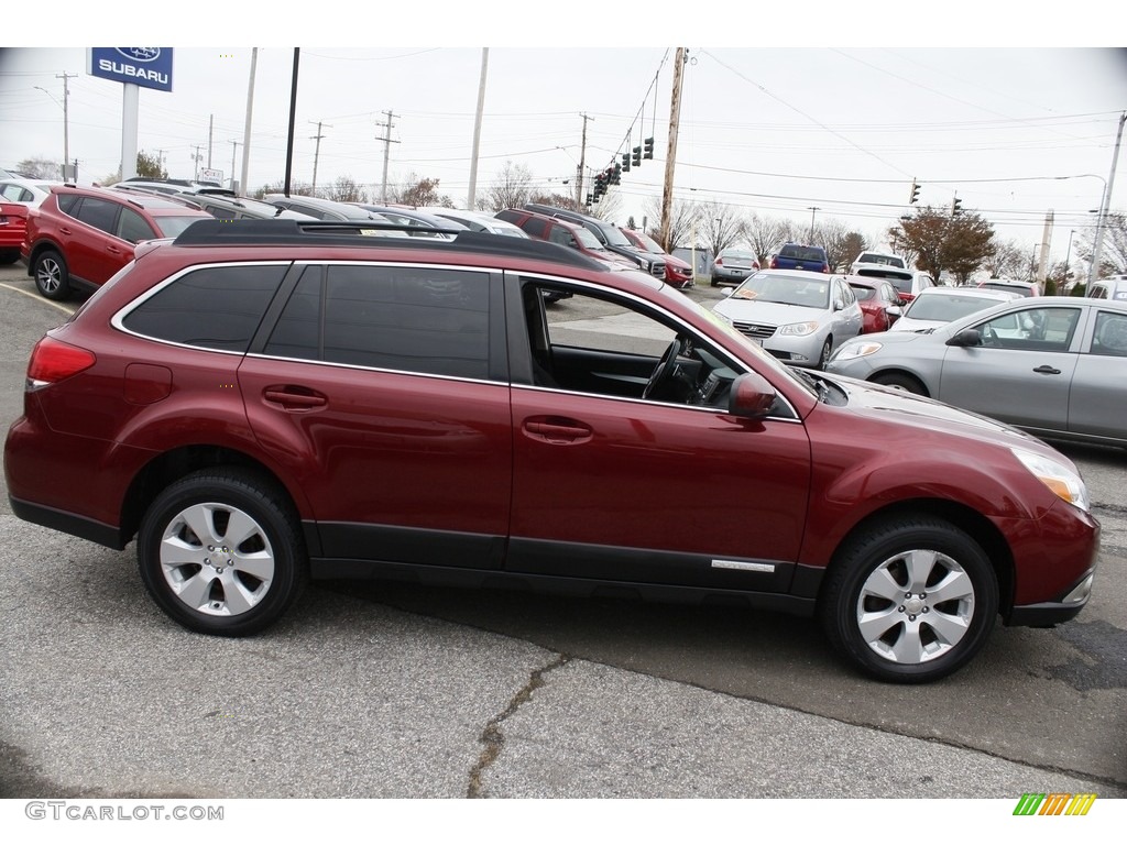 2012 Outback 2.5i Premium - Ruby Red Pearl / Off Black photo #5