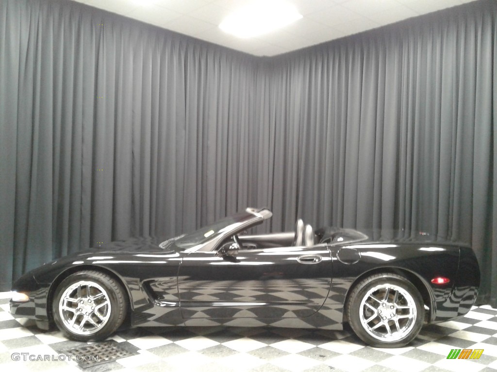 2001 Corvette Convertible - Black / Black photo #2