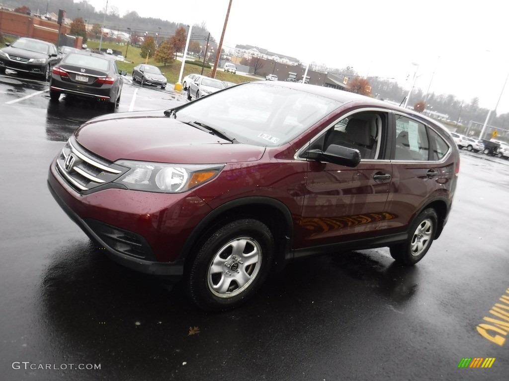 2013 CR-V LX AWD - Basque Red Pearl II / Gray photo #5