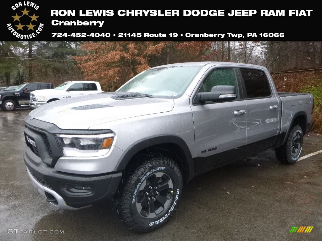 2019 1500 Rebel Crew Cab 4x4 - Billett Silver Metallic / Black/Red photo #1