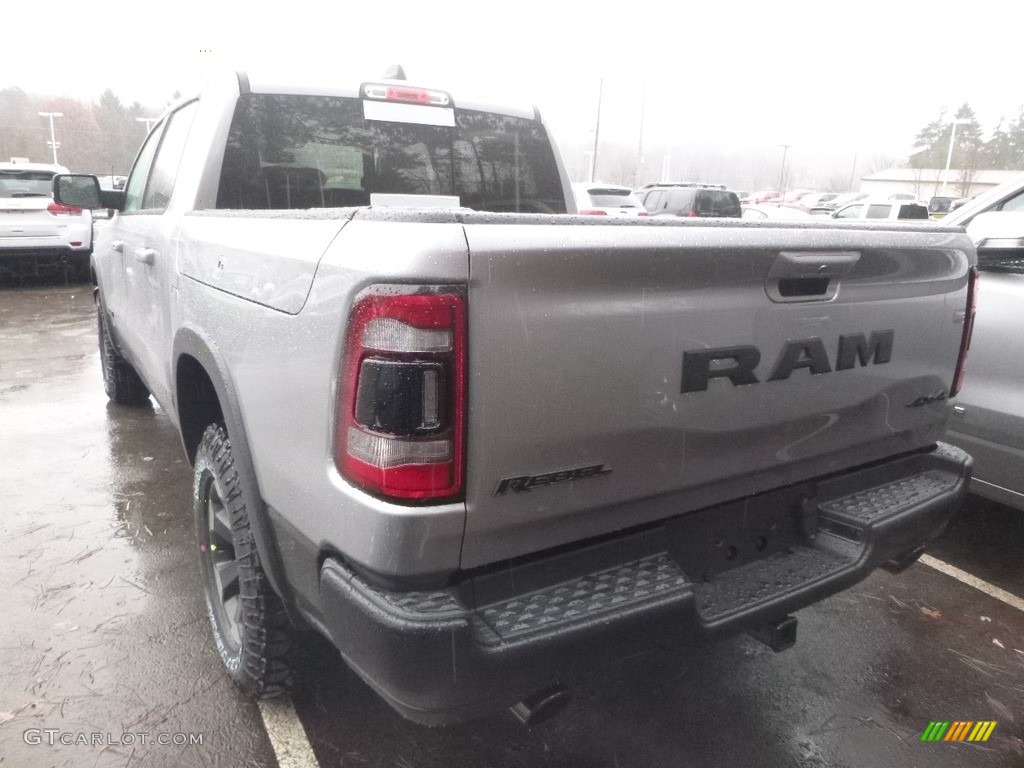 2019 1500 Rebel Crew Cab 4x4 - Billett Silver Metallic / Black/Red photo #3