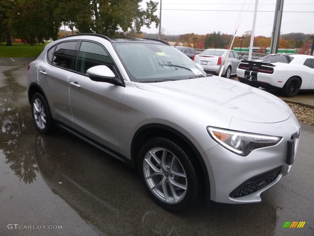Silverstone Gray Metallic 2019 Alfa Romeo Stelvio Sport AWD Exterior Photo #130514786