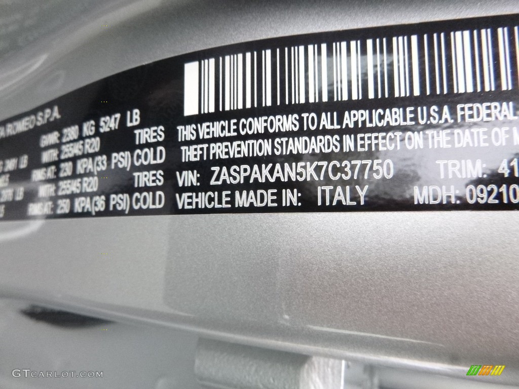 2019 Stelvio Sport AWD - Silverstone Gray Metallic / Black photo #19