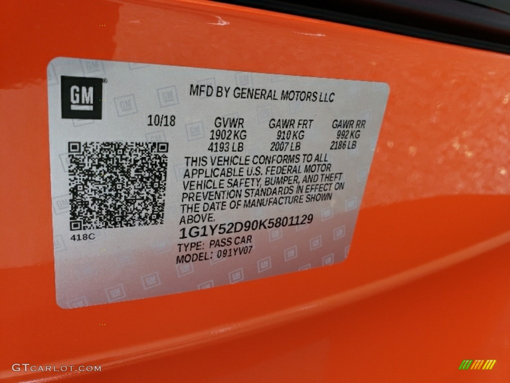2019 Corvette ZR1 Coupe - Sebring Orange Tintcoat / Black photo #18