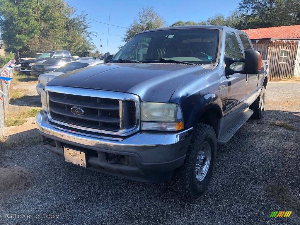 2004 F250 Super Duty Lariat Crew Cab 4x4 - Medium Wedgewood Blue Metallic / Medium Parchment photo #3