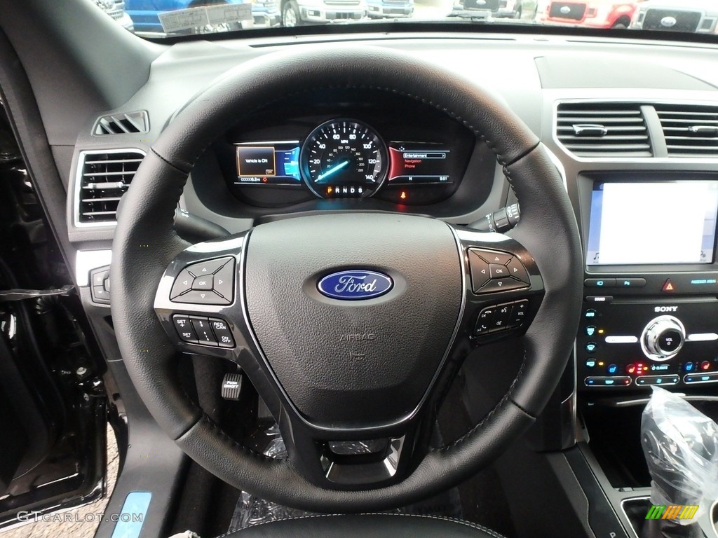 2019 Ford Explorer Limited 4WD Medium Black Steering Wheel Photo #130519864