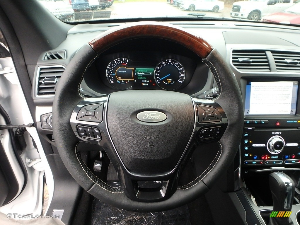 2019 Ford Explorer Platinum 4WD Medium Black Steering Wheel Photo #130524445