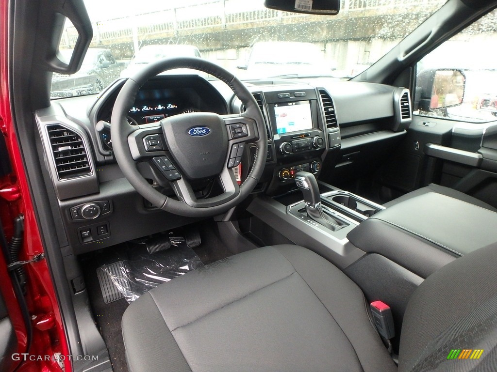 Black Interior 2019 Ford F150 XLT SuperCab 4x4 Photo #130524886