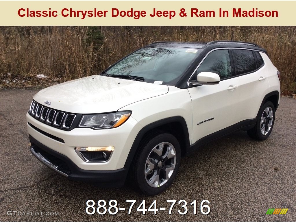 2019 Compass Limited 4x4 - Pearl White Tri–Coat / Black photo #1