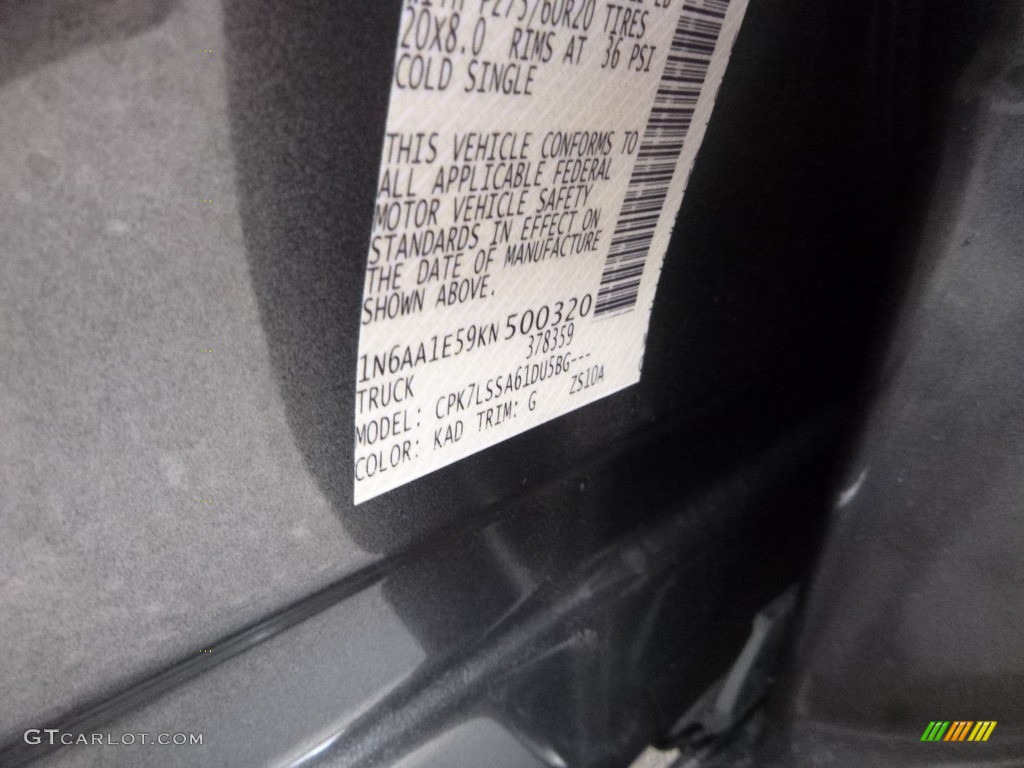 2019 Nissan Titan Midnight Edition Crew Cab 4x4 Color Code Photos