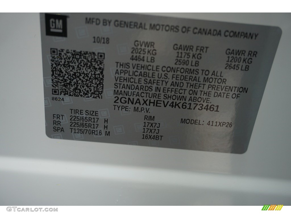 2019 Equinox LS - Summit White / Medium Ash Gray photo #14