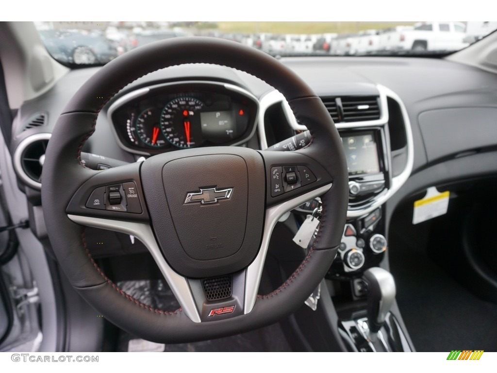 2019 Chevrolet Sonic LT Sedan Jet Black Steering Wheel Photo #130535002