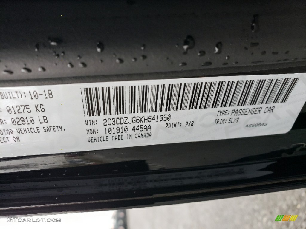 2019 Challenger Color Code PX8 for Pitch Black Photo #130535671