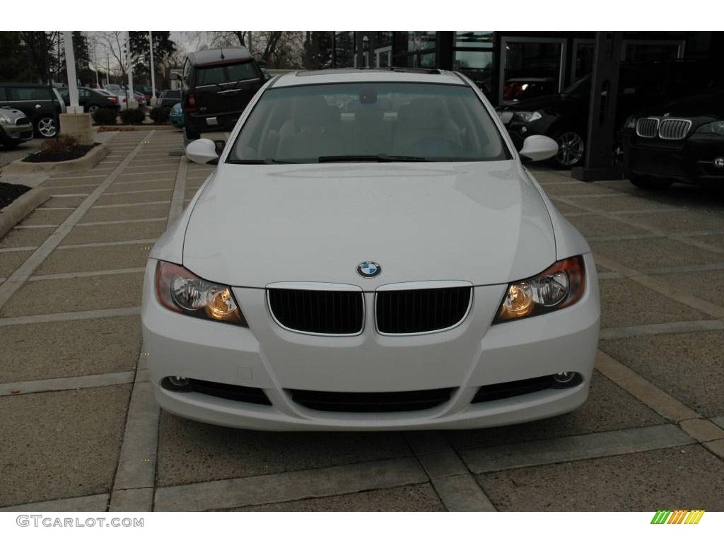 2007 3 Series 328i Sedan - Alpine White / Beige photo #2