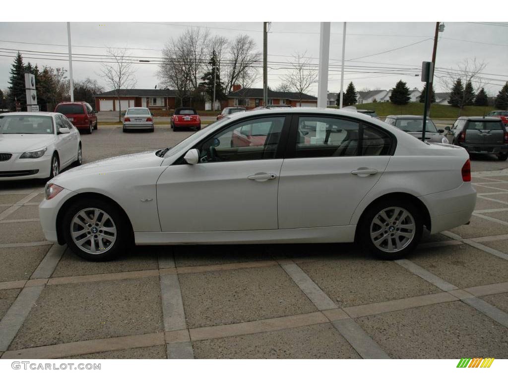 2007 3 Series 328i Sedan - Alpine White / Beige photo #4