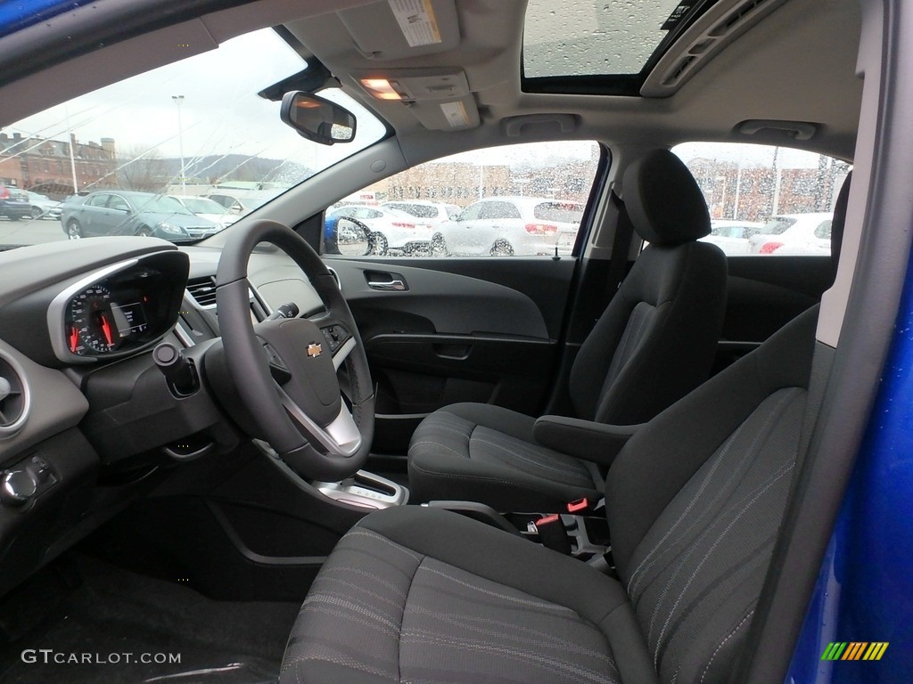 Jet Black Dark Titanium Interior 2019 Chevrolet Sonic Lt