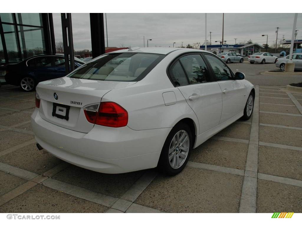 2007 3 Series 328i Sedan - Alpine White / Beige photo #7