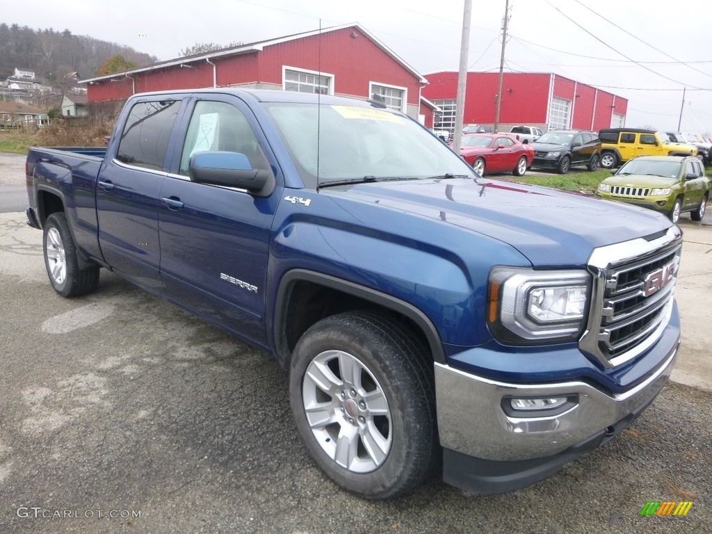 2016 Sierra 1500 SLE Crew Cab 4WD - Stone Blue Metallic / Jet Black photo #7