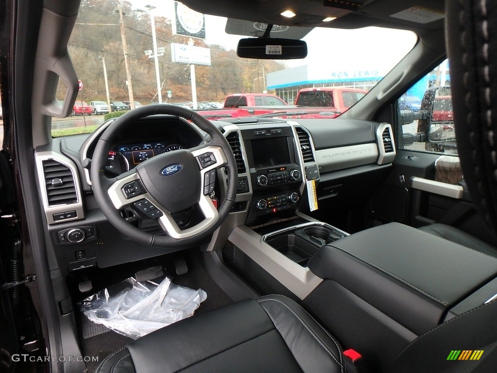 Black Interior 2019 Ford F250 Super Duty Lariat Crew Cab 4x4 Photo #130539361